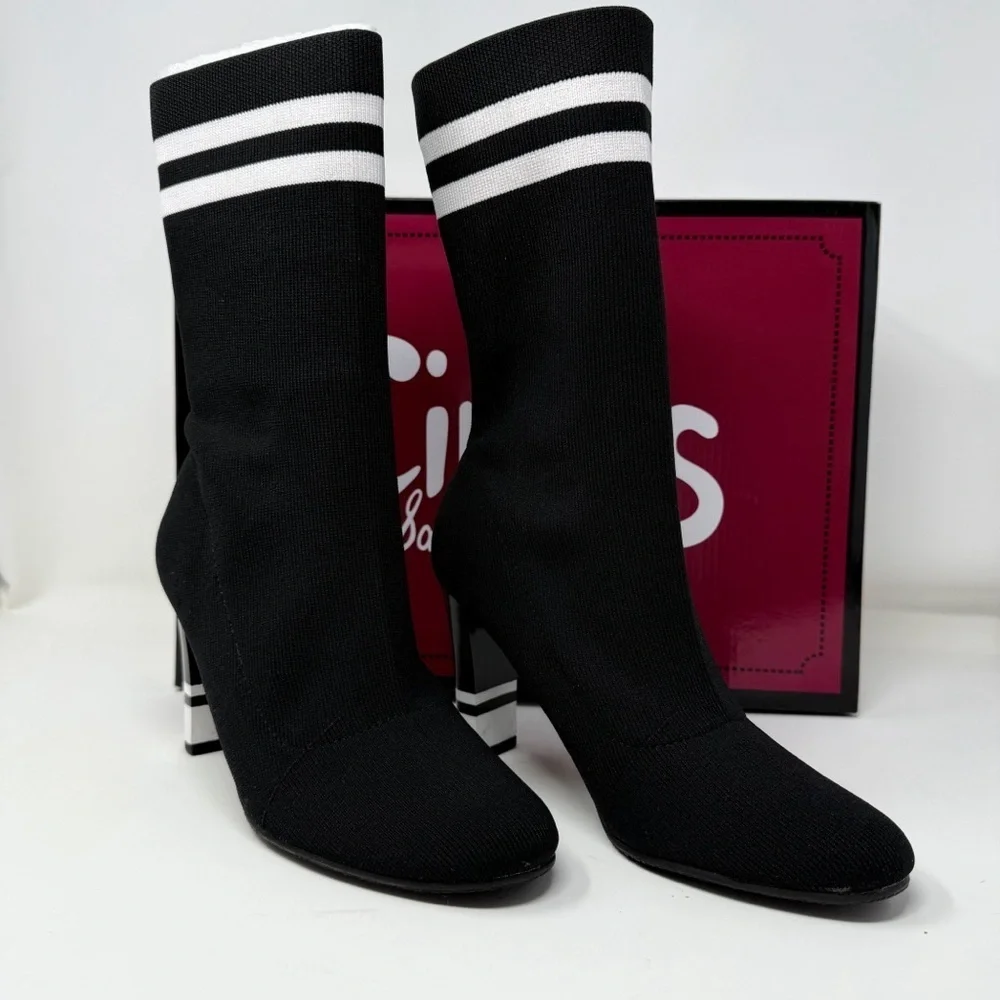 Circus by Sam Edelman “Joy” Black & White Sock Boots – Size 6.5M